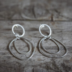 Large silver hoop earrings