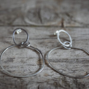 Large silver hoop earrings